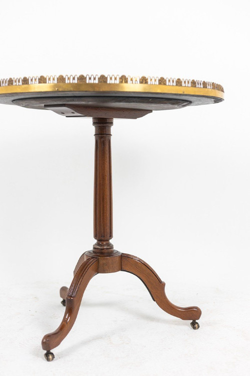 Directoire Style Pedestal Table In Mahogany And Marble, Circa 1900, 5058121