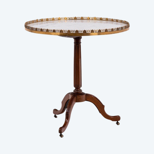 Directoire Style Pedestal Table In Mahogany And Marble, Circa 1900, 5058121