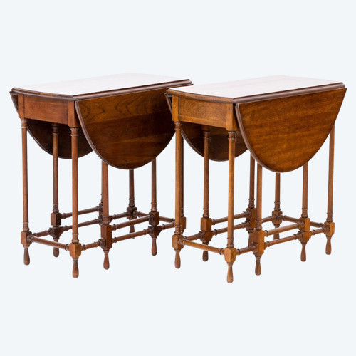 Pair of “Gateleg” flying tables in mahogany, circa 1950, LS4872351