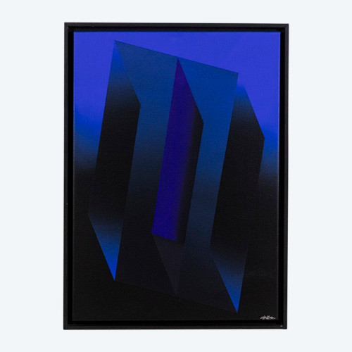 Arthur Dorval, “Geometric hatching” painting, 2020, LS47841251