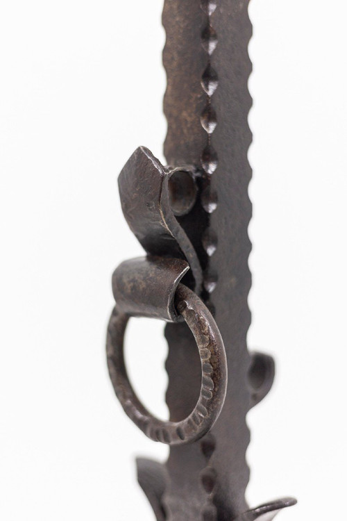 Pair De Chenets En Fonte De Fer, 20th Century, Ls4753181