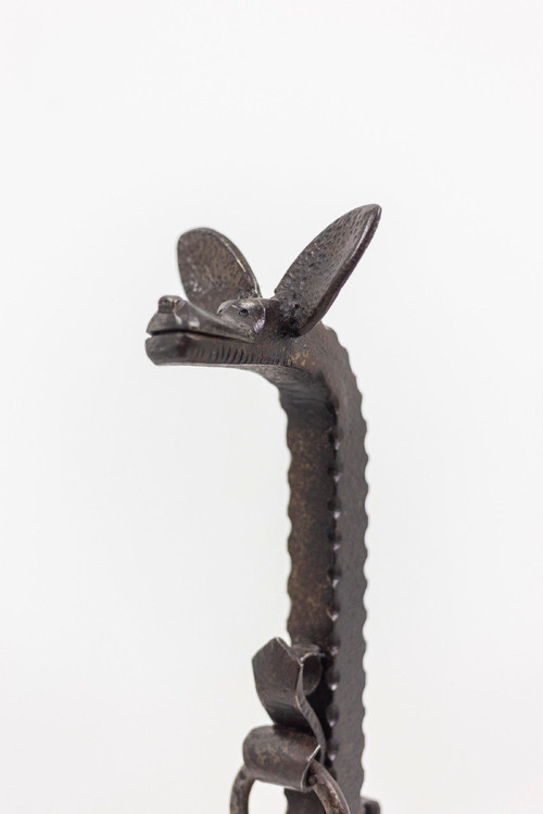 Pair De Chenets En Fonte De Fer, 20th Century, Ls4753181