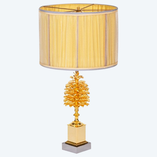 Maison Charles, Bronze Pine Cone Lamp, 1970s, Ls4534621