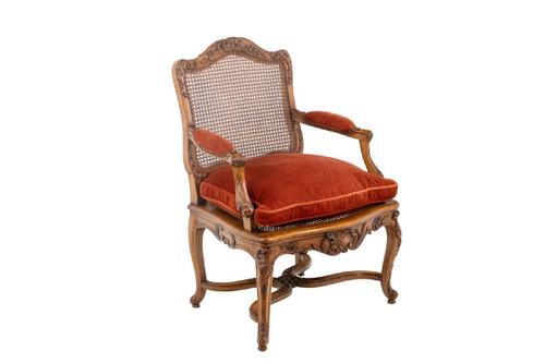 Jean Mocqué, Paire De Fauteuils Canné De Style Régence, XXe Siècle, Ls4699701