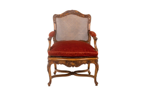 Jean Mocqué, Paire De Fauteuils Canné De Style Régence, XXe Siècle, Ls4699701