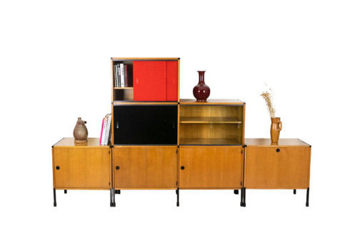 Arp, Bücherregal aus Eiche und Metall, 1960er Jahre, Ls46551501