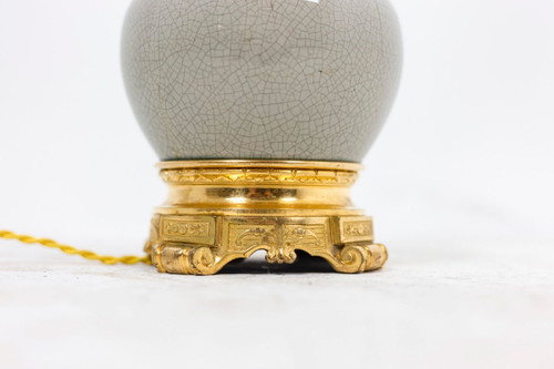 Lampe aus rissigem Celadon-Porzellan und vergoldeter Bronze, um 1880, Ls4517471