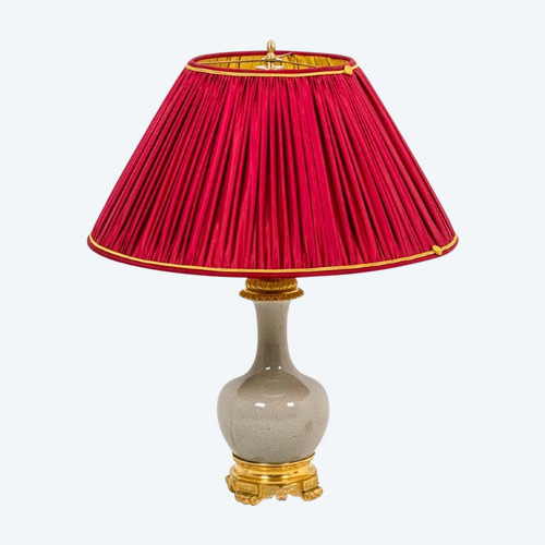 Lampe aus rissigem Celadon-Porzellan und vergoldeter Bronze, um 1880, Ls4517471