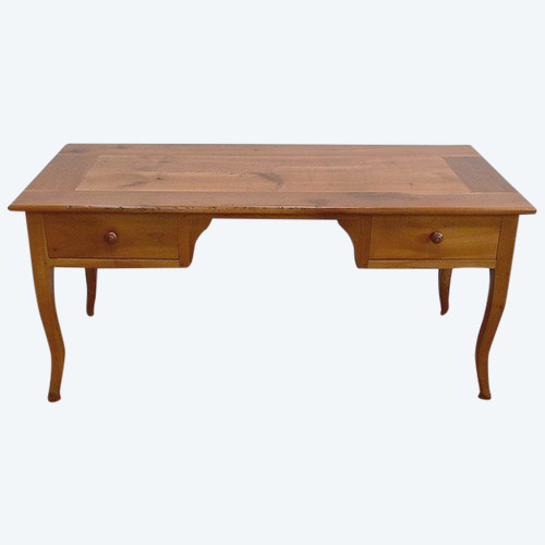 Large Regional Table in solid cherry wood, Louis XV style - Mid-19th century