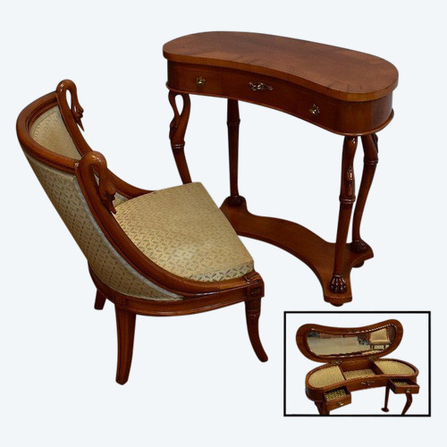 Kleiner Friseurtisch Rognon und sein Kirschholzwärmer - 1950