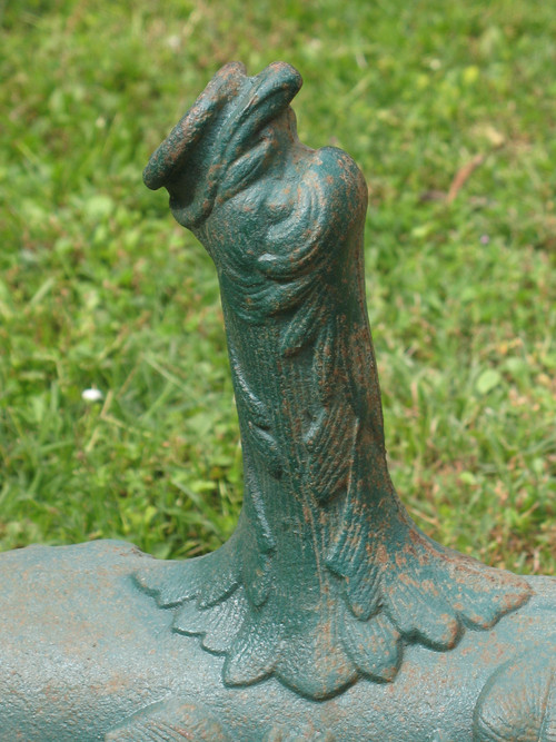 Cast iron water pump, 19th century, Chappée brand, decorated with dolphin and plants h: 140 cm