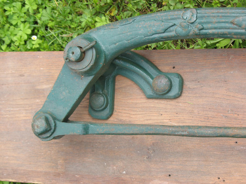 Cast iron water pump, 19th century, Chappée brand, decorated with dolphin and plants h: 140 cm
