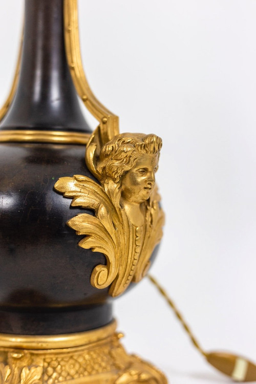 Paire De Lampes En Tôle Et Bronze Doré, Circa 1880, Op529901