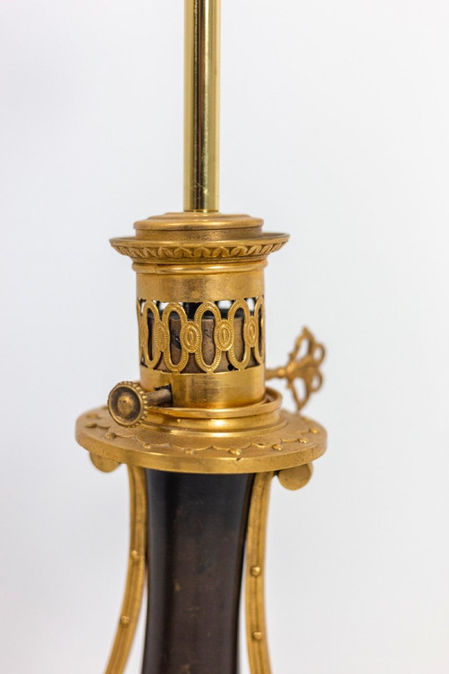 Paire De Lampes En Tôle Et Bronze Doré, Circa 1880, Op529901