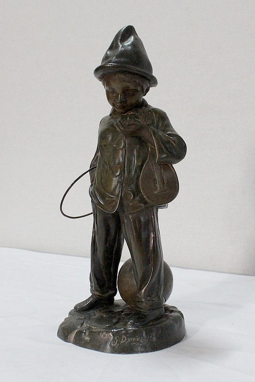 Jeune Joueur de rue" (Giovane giocatore di strada), di G. Demange - Inizio XX secolo