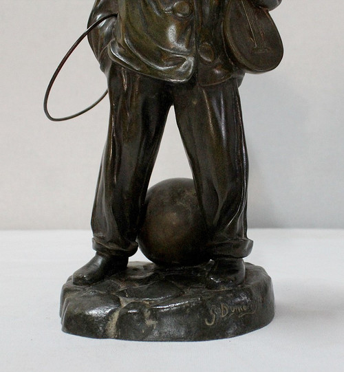Jeune Joueur de rue" (Giovane giocatore di strada), di G. Demange - Inizio XX secolo