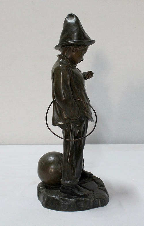 Jeune Joueur de rue" (Giovane giocatore di strada), di G. Demange - Inizio XX secolo