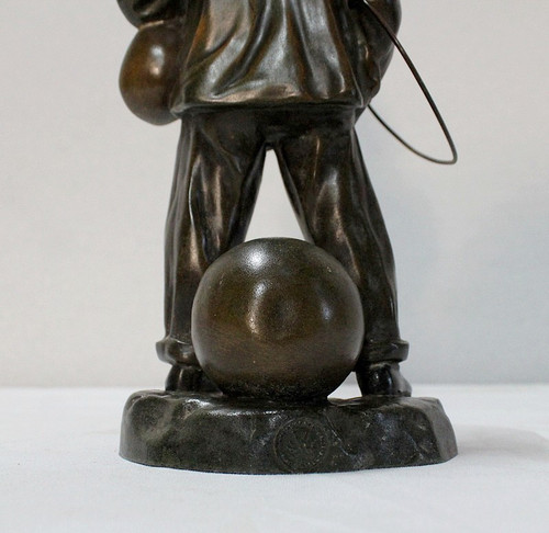 Jeune Joueur de rue" (Giovane giocatore di strada), di G. Demange - Inizio XX secolo