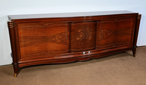 5-door sideboard in Rio rosewood, attributed to J.Leleu, Art Deco - 1940