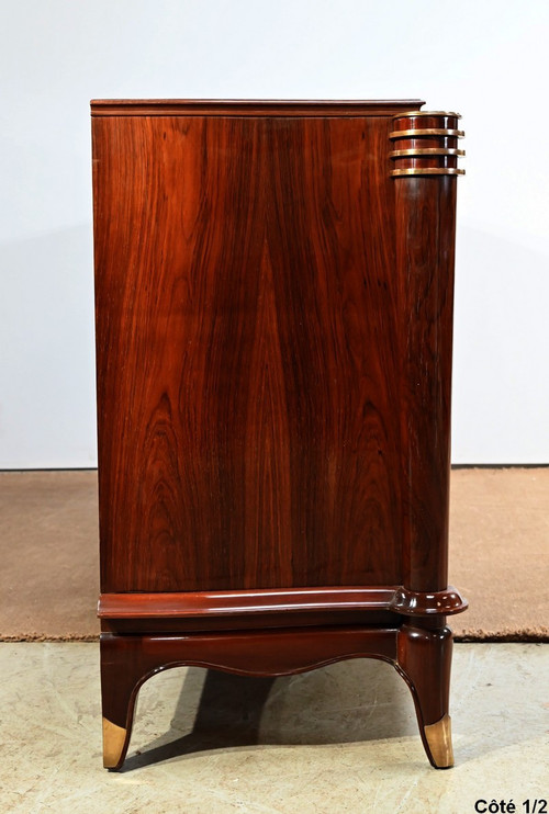 5-door sideboard in Rio rosewood, attributed to J.Leleu, Art Deco - 1940
