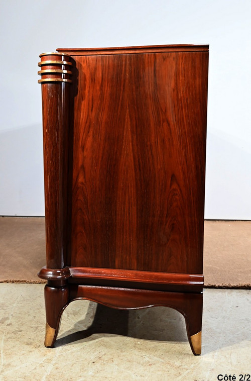 5-door sideboard in Rio rosewood, attributed to J.Leleu, Art Deco - 1940