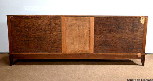 5-door sideboard in Rio rosewood, attributed to J.Leleu, Art Deco - 1940