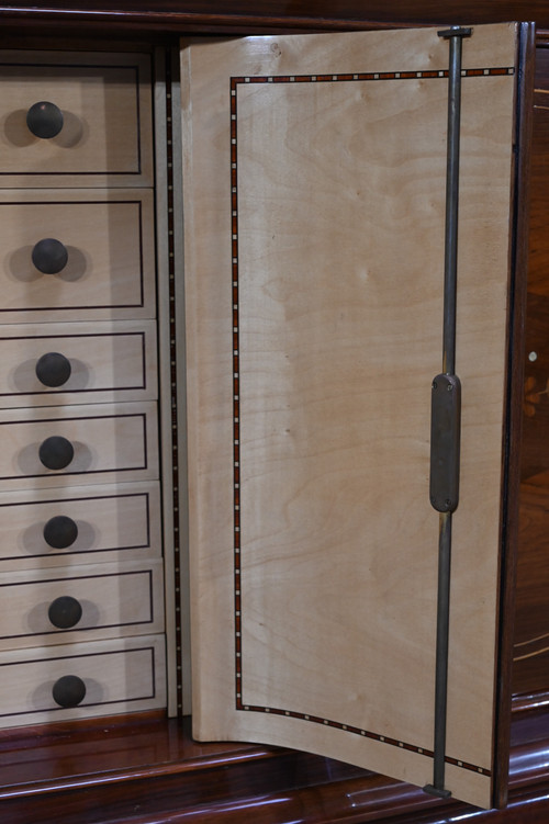 5-door sideboard in Rio rosewood, attributed to J.Leleu, Art Deco - 1940