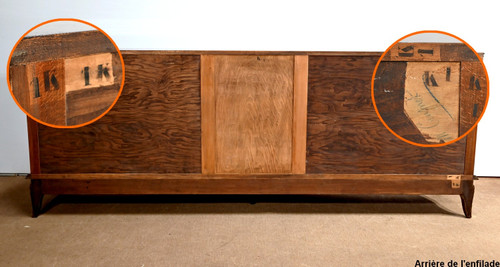 5-door sideboard in Rio rosewood, attributed to J.Leleu, Art Deco - 1940