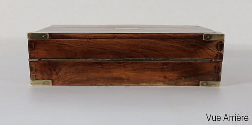 Small travel writing case in solid mahogany - 2nd part 19th century