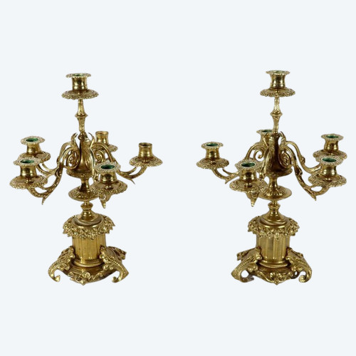 Pair of Bronze Candelabras - Late 19th century