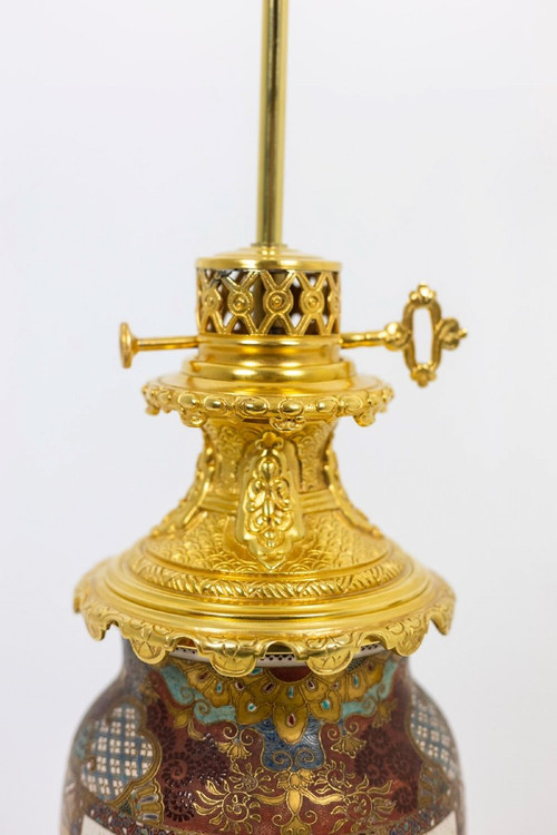 Paire De Lampe En Faïence Fine De Satsuma, Circa 1880