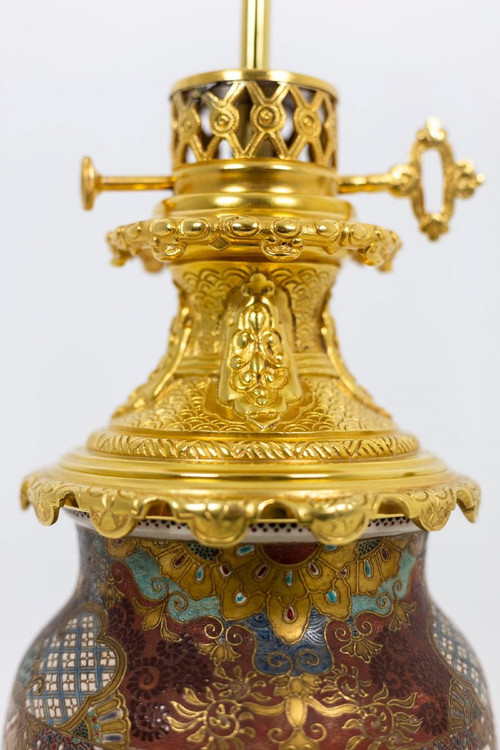 Paire De Lampe En Faïence Fine De Satsuma, Circa 1880