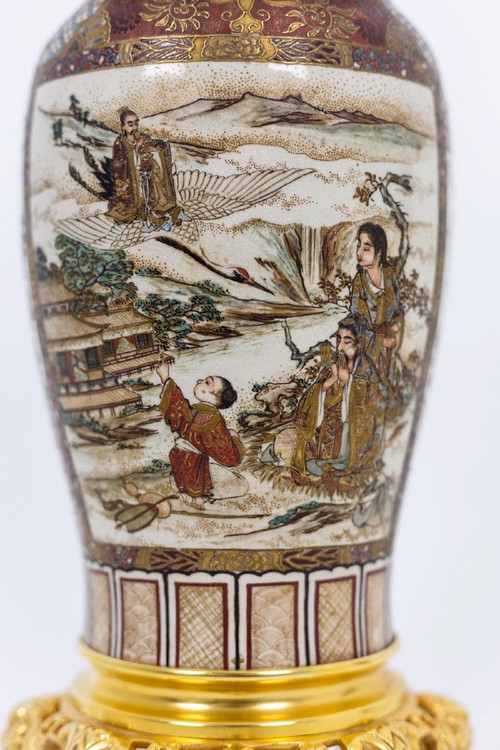 Paire De Lampe En Faïence Fine De Satsuma, Circa 1880