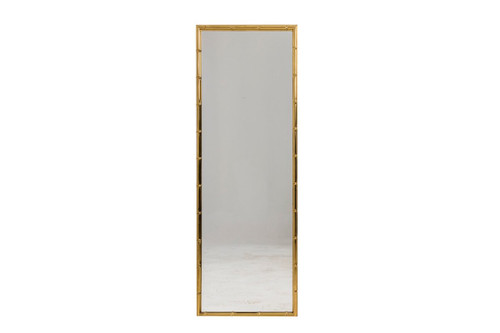 Specchio rettangolare in ottone dorato, anni '70