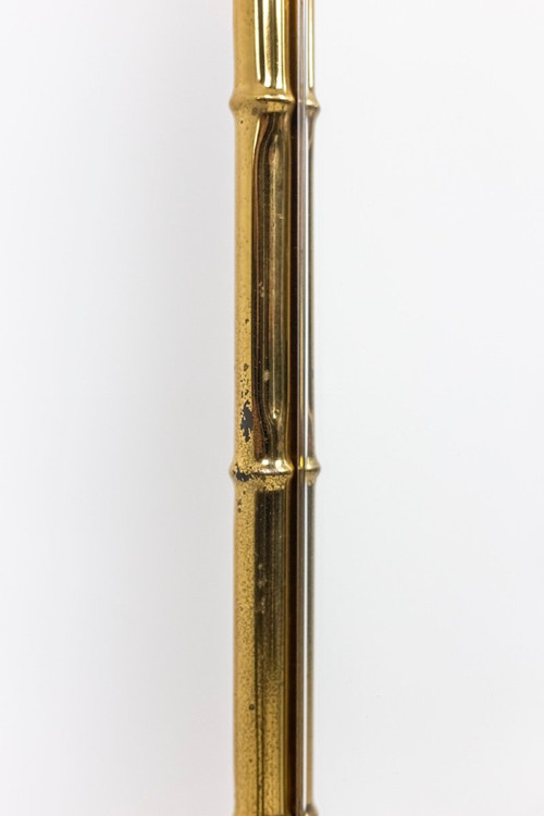 Specchio rettangolare in ottone dorato, anni '70