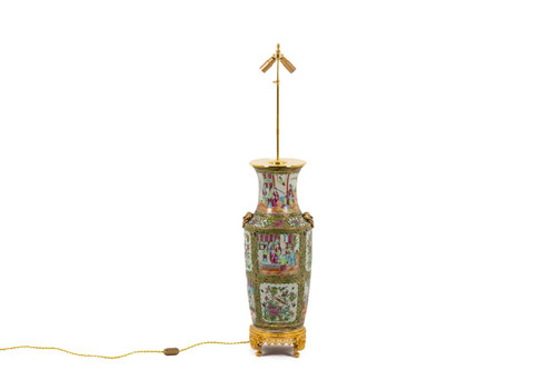 Grande lampada in porcellana di Canton, 1880 circa
