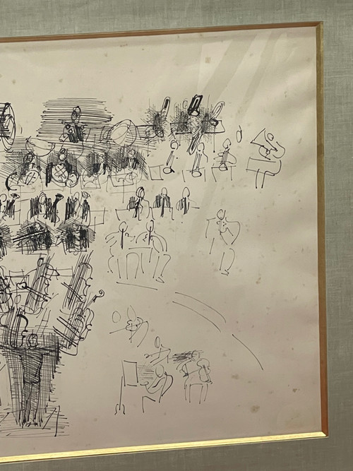 Raoul DUFY 1877-1953 L'Orchestre 1942 Tableau à l'encre