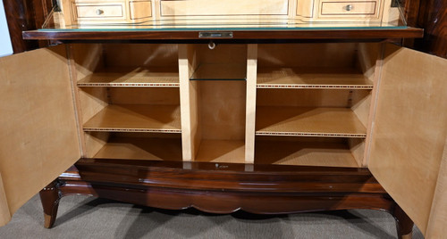 Bar a buffet in palissandro di Rio, attribuito a J.Leleu, Art Deco - 1940