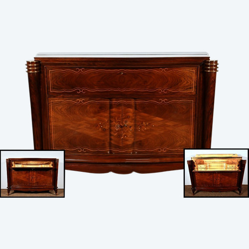 Rio rosewood buffet bar, attributed to J.Leleu, Art Deco - 1940