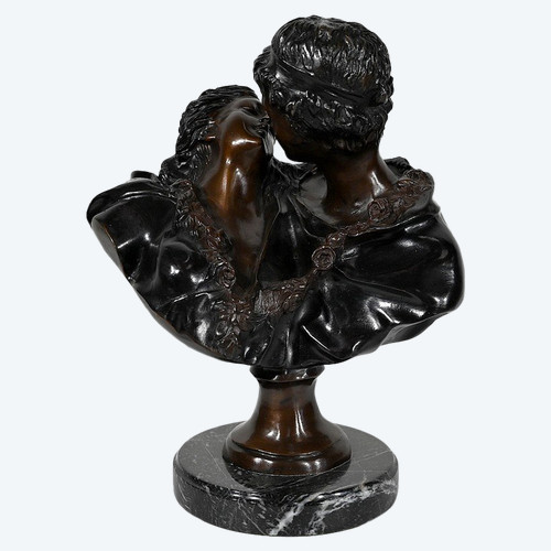 Bronze "Le Baiser Donné" after J-A. Houdon - Late 19th century