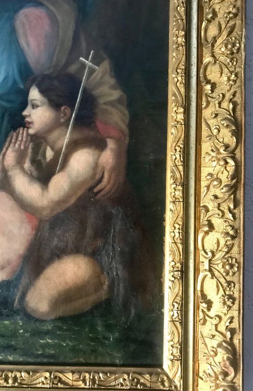 Tableau hst « La vierge au diadème bleu » d ‘ après Raffaello Sanzio dit  Raphaël 