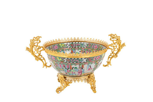 Large Gilt Bronze Canton Porcelain Cup, Circa 1880 - Ls4380485