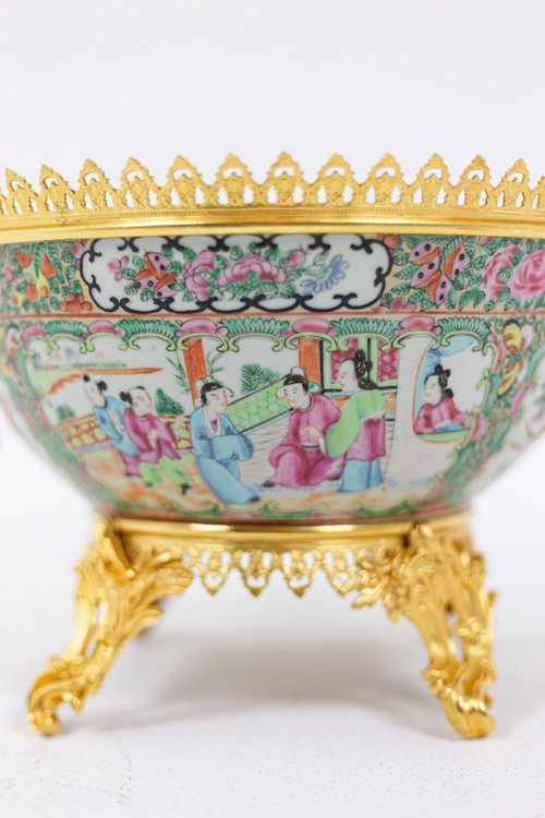 Large Gilt Bronze Canton Porcelain Cup, Circa 1880 - Ls4380485