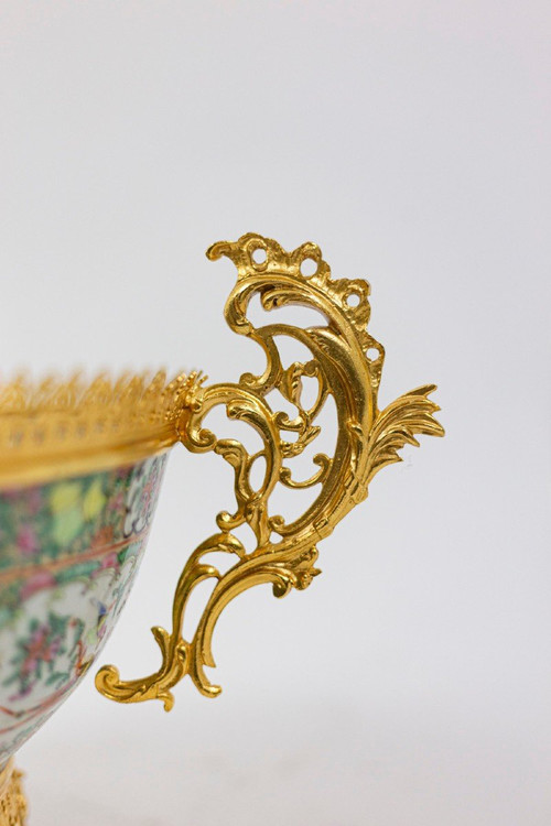 Large Gilt Bronze Canton Porcelain Cup, Circa 1880 - Ls4380485