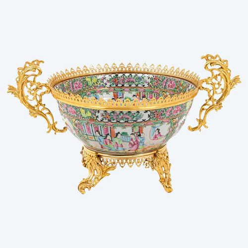 Large Gilt Bronze Canton Porcelain Cup, Circa 1880 - Ls4380485