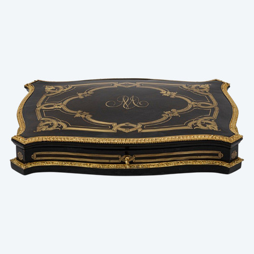 Coffret à Jeux En Bois Et Laiton Doré, époque Napoléon III - Ls4369616