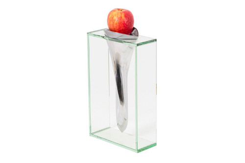 Lisa Mori, Pair Of Aluminium And Glass Vases, 1980s - Ls4379151