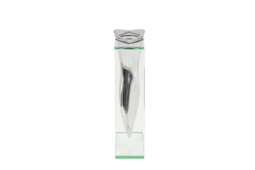 Lisa Mori, Pair Of Aluminium And Glass Vases, 1980s - Ls4379151