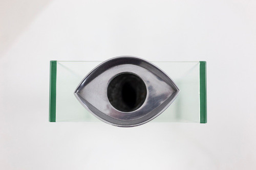 Lisa Mori, Pair Of Aluminium And Glass Vases, 1980s - Ls4379151