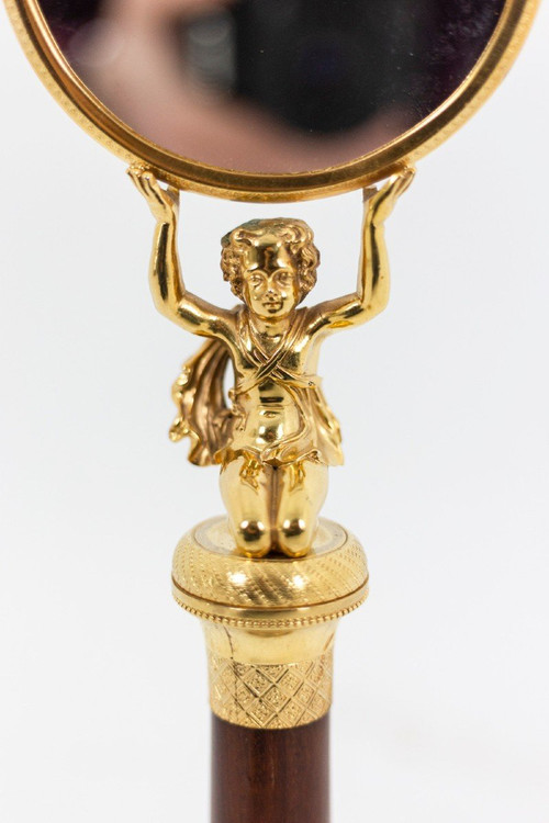 Small Mahogany And Gilt Bronze Mirror, Empire Period - Op450301